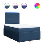 vidaXL Sommier à lattes de lit avec matelas bleu 120x190 cm tissu