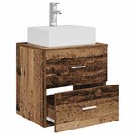 vidaXL Vanité de lavabo mural Bois ancien 49 5 x 41 x 62 5 cm