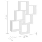 vidaXL Étagère cube murale Blanc 78x15x93 cm Aggloméré