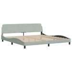 vidaXL Cadre de lit avec tête de lit Gris clair 200x200 cm Velours