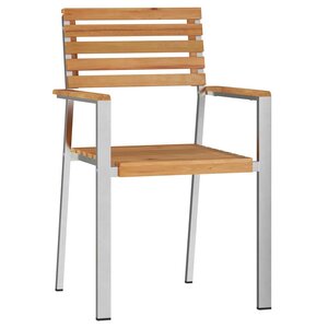 vidaXL Chaise de jardin 4 Pièces Marron 56 x 54.5 x 87 cm Teck massif