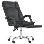 Fauteuil de massage inclinable de bureau informatique étude similicuir noir 02_0025416