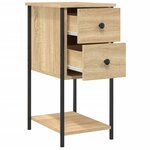 vidaXL Tables de chevet 2Pièces chêne sonoma 32x42x70cm bois d'ingénierie