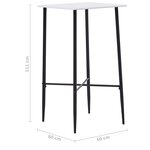vidaXL Ensemble de bar 3 Pièces Tissu Noir