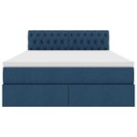 vidaXL Lit de rangement LED avec matelas Bleu 140 x 190 cm Tissu