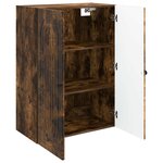 vidaXL Armoire Murale Chêne fumé 66 x 34 5 x 90 cm Bois d'ingénierie