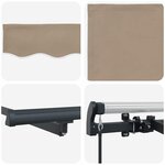 vidaXL Auvent Rétractable Beige 300 x 200 cm Polyester  Aluminium