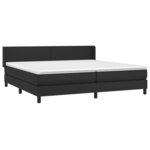 vidaXL Sommier à lattes de lit avec matelas Noir 200x200 cm Similicuir