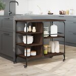 vidaXL Chariot de cuisine chêne marron 100x45x89 5cm bois d'ingénierie