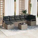 vidaXL Ensemble de canapé de jardin 8 Pièces Gris 287 x 122 x 85 cm