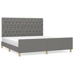 vidaXL Cadre de lit sans matelas gris foncé 160x200 cm tissu