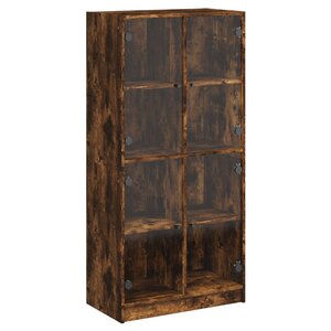 vidaXL Buffet haut avec portes chêne fumé 68x37x142 cm bois ingénierie