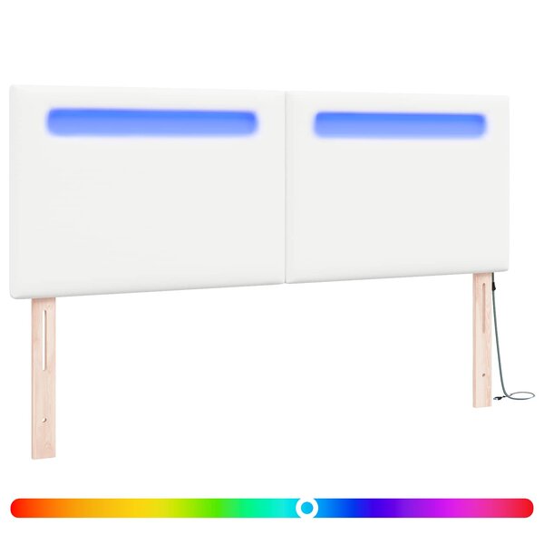 vidaXL Tête de lit LED Blanc 160 cm Cuir synthétique