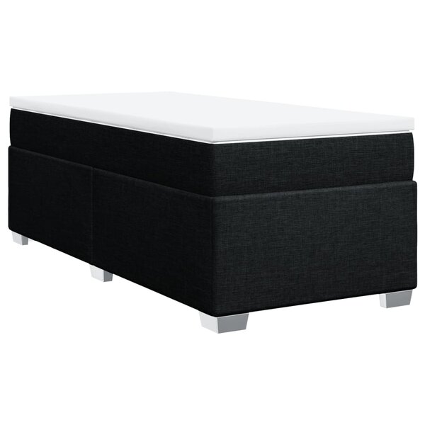 vidaXL Sommier à lattes de lit et matelas Noir 80x200 cm Tissu