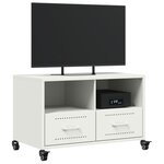 vidaXL Meuble TV blanc 68x39x43 5 cm acier