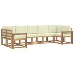 vidaXL Ensemble de canapés d'extérieur 7 pc Blanc et crème