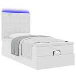 VidaXL Cadre de lit ottoman avec matelas blanc 80x200 cm similicuir