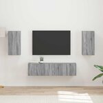 vidaXL Ensemble meuble TV 4 Pièces Gris Sonoma Bois d'ingénierie