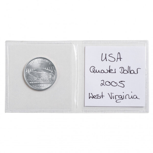 Pochettes numismatiques à 2 poches pour pièces de monnaie 42mm.