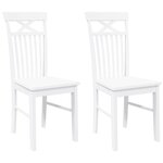 vidaXL Chaises à manger 2 Pièces blanc bois massif caoutchouc
