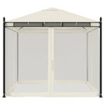 vidaXL Tonnelle avec parois en filet crème 2 93x2 93 m acier