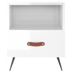 vidaXL Tables de chevet 2 Pièces blanc brillant 40x35x47 5 cm