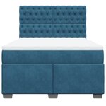 vidaXL Sommier à lattes de lit et matelas bleu 140x190 cm velours