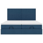 VidaXL Cadre de lit ottoman avec matelas bleu 180x200 cm tissu
