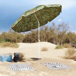 vidaXL Parasol de plage Camouflage 263 x 263 x 272 cm
