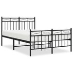 vidaXL Cadre de lit métal sans matelas avec pied de lit noir 120x200cm