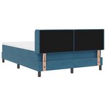 Lit Box Spring avec Matelas vidaXL Bleu Foncé 140x200 cm Velours
