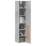 vidaXL Buffet haut Gris béton 34 5x34x180 cm Bois d'ingénierie