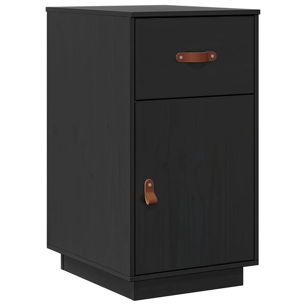 vidaXL Armoire de bureau Noir 40x50x75 cm Bois massif de pin