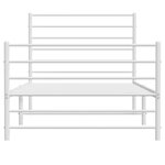 vidaXL Cadre de lit métal sans matelas et pied de lit blanc 107x203 cm