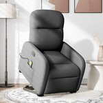 vidaXL Fauteuil inclinable de massage électrique Gris foncé Tissu