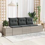 vidaXL Ensemble de canapé de jardin avec coussin 3 Pièces Gris clair