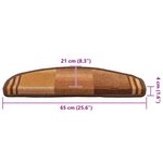 vidaXL Tapis d'escalier autoadhésifs 10 Pièces 65x21x4 cm Marron