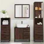 vidaXL Ensemble de meubles de salle de bain 4 Pièces chêne marron