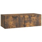 vidaXL Meuble TV mural Chêne fumé 98 x 41 x 30 cm Bois d'ingénierie