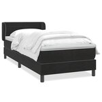 vidaXL Sommier à lattes de lit avec matelas noir 100x220 cm velours