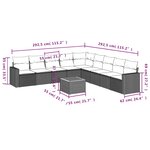vidaXL Salon de jardin avec coussins 10 Pièces gris résine tressée