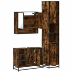 vidaXL Ensemble de meubles de salle de bain 3 Pièces Chêne fumé