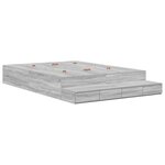 vidaXL Cadre de lit de rangement Gris Sonoma 150x200 cm