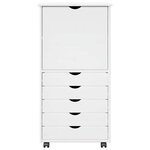 vidaXL Cabinet roulant 53 x 39 x 103 cm Bois de Pin Massif Blanc