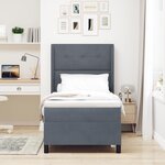 Lit à ressorts vidaXL avec matelas gris foncé 80x200 cm en velours