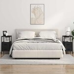 vidaXL Cabinet de chevet avec tiroir 2 Pièces Chêne noir 30 x 48 x 61 cm