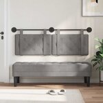 vidaXL Tête de lit suspendue Gris clair Velours