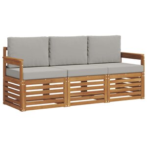vidaXL Ensembles de canapés avec coussin 3 Pièces Gris Naturel et Clair
