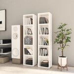 vidaXL Armoires à CD 2 Pièces Blanc brillant 21x16x93 5 cm