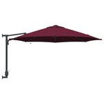 vidaXL Parasol mural avec LEDs bordeaux  248 cm